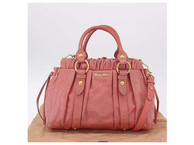 Miu Miu Handtasche Leder 2way Rosa Gold Auth 167649M Pink Golden - Ansicht 12