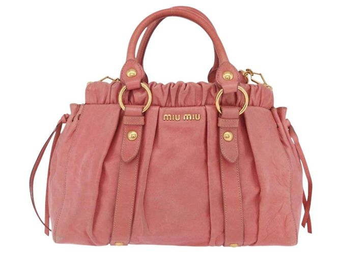 Miu Miu Handtasche Leder 2way Rosa Gold Auth 167649M Pink Golden - Ansicht 13