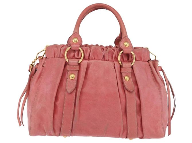Miu Miu Handtasche Leder 2way Rosa Gold Auth 167649M Pink Golden - Ansicht 2