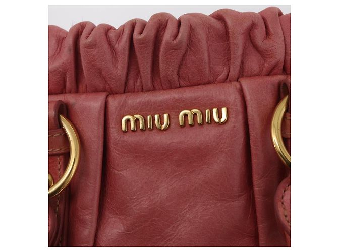 Miu Miu Handtasche Leder 2way Rosa Gold Auth 167649M Pink Golden - Ansicht 23