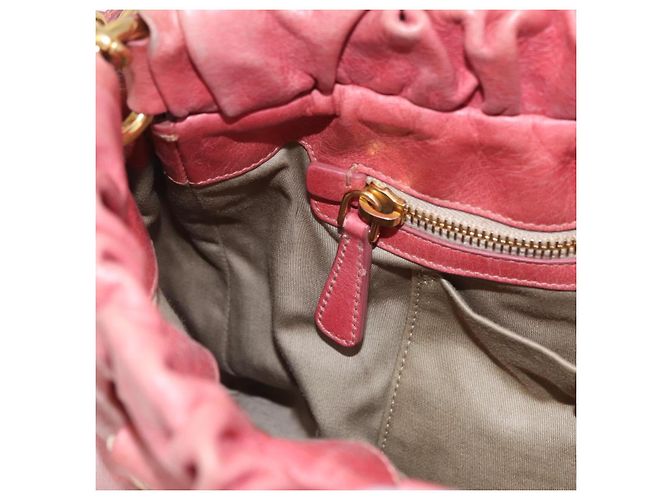 Miu Miu Handtasche Leder 2way Rosa Gold Auth 167649M Pink Golden - Ansicht 27