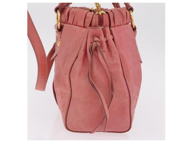 Miu Miu Handtasche Leder 2way Rosa Gold Auth 167649M Pink Golden - Ansicht 4