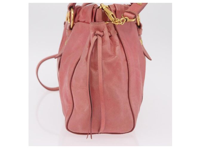 Miu Miu Handtasche Leder 2way Rosa Gold Auth 167649M Pink Golden - Ansicht 5