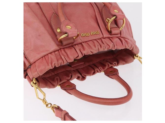 Miu Miu Handtasche Leder 2way Rosa Gold Auth 167649M Pink Golden - Ansicht 7