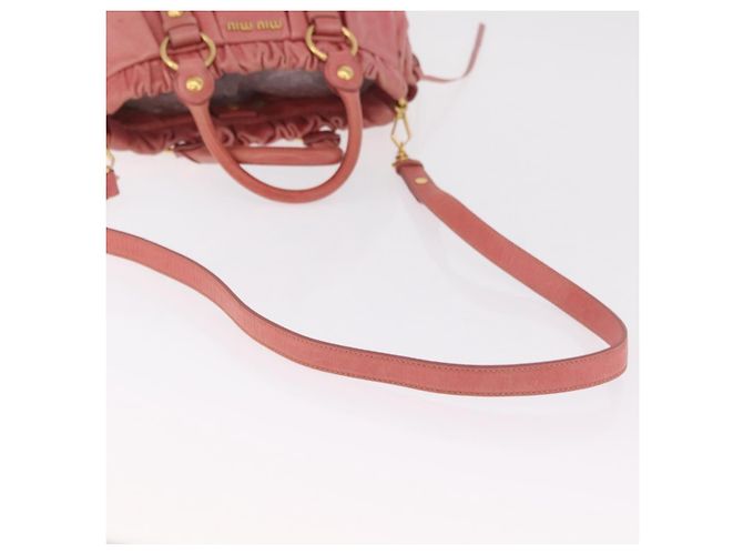 Miu Miu Handtasche Leder 2way Rosa Gold Auth 167649M Pink Golden - Ansicht 9