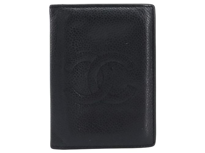 Porte-cartes CHANEL Cuir Caviar Noir CC Auth 207492A - vue 13