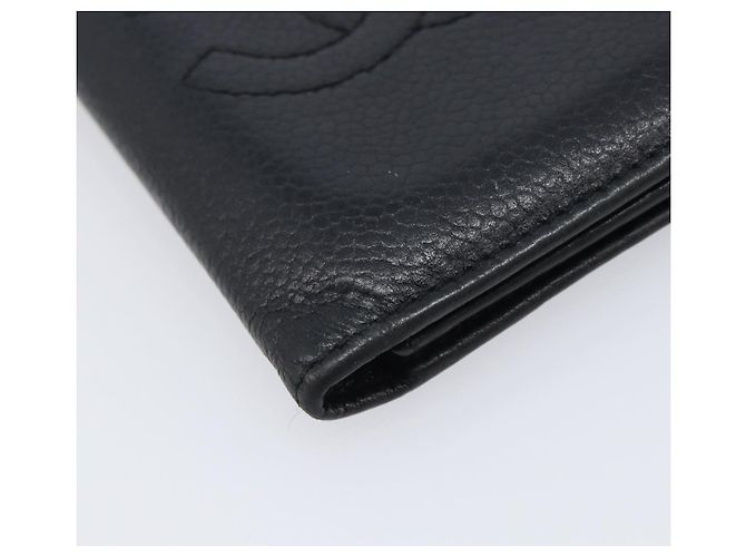 Porte-cartes CHANEL Cuir Caviar Noir CC Auth 207492A - vue 14