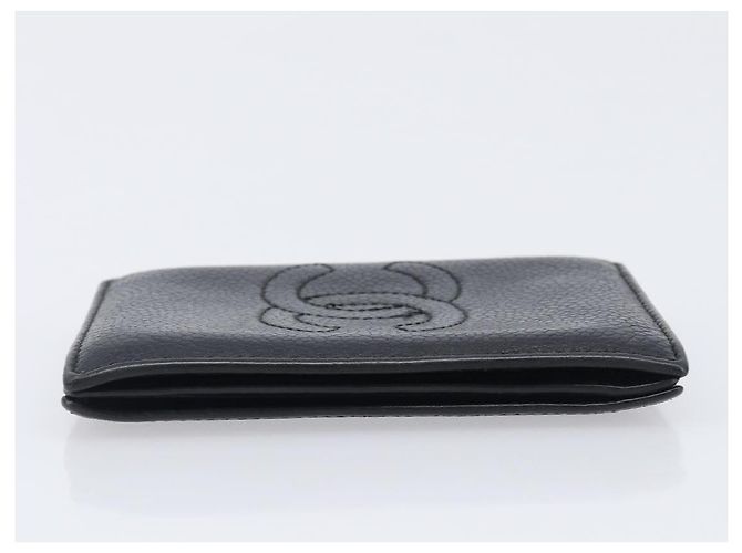 Porte-cartes CHANEL Cuir Caviar Noir CC Auth 207492A - vue 3