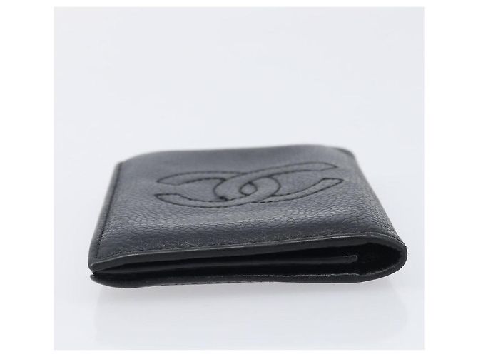 Porte-cartes CHANEL Cuir Caviar Noir CC Auth 207492A - vue 5