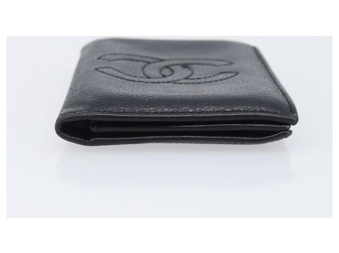 Porte-cartes CHANEL Cuir Caviar Noir CC Auth 207492A - vue 6