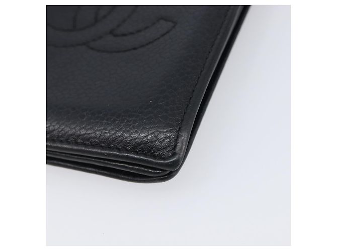 Porte-cartes CHANEL Cuir Caviar Noir CC Auth 207492A - vue 7