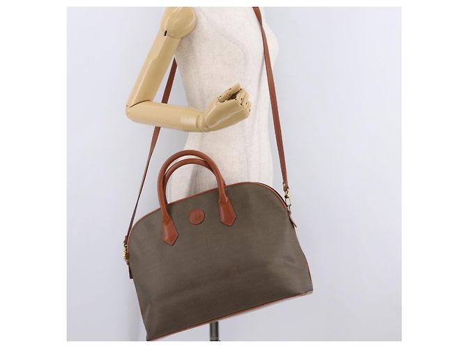 Borsa a mano FENDI PVC Canvas 2way Verde Oro Auth 205117 D'oro - vista 29