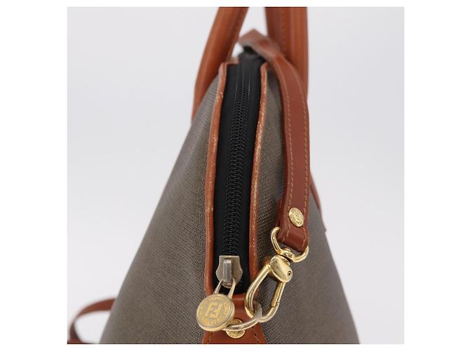 Borsa a mano FENDI PVC Canvas 2way Verde Oro Auth 205117 D'oro - vista 7