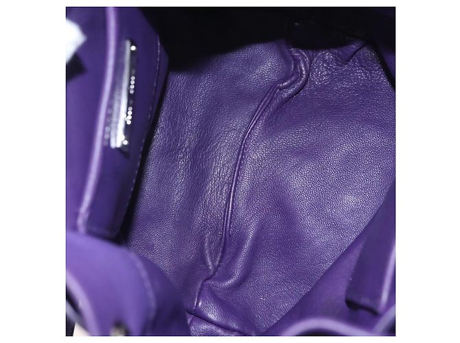 Borsa a Tracolla Miu Miu Pelle Viola Argento Auth 207614V Porpora - vista 11