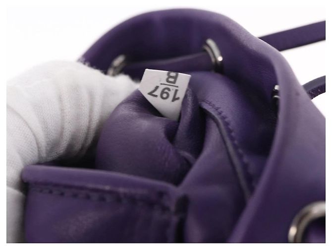 Borsa a Tracolla Miu Miu Pelle Viola Argento Auth 207614V Porpora - vista 12