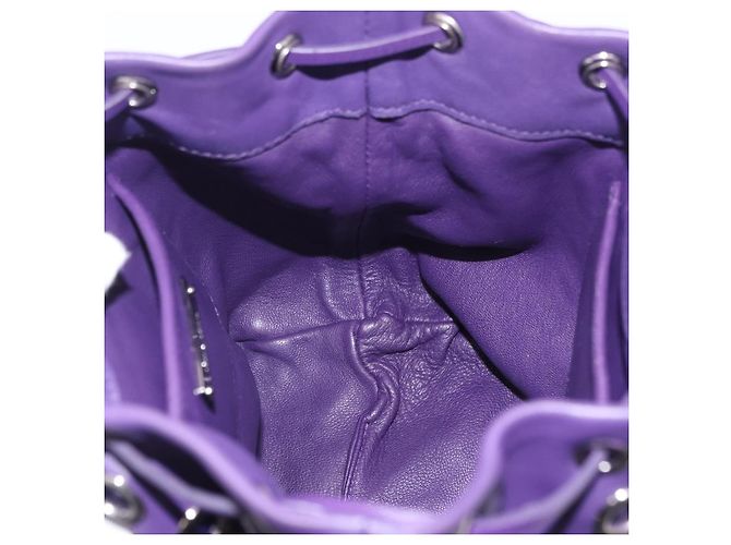 Borsa a Tracolla Miu Miu Pelle Viola Argento Auth 207614V Porpora - vista 21