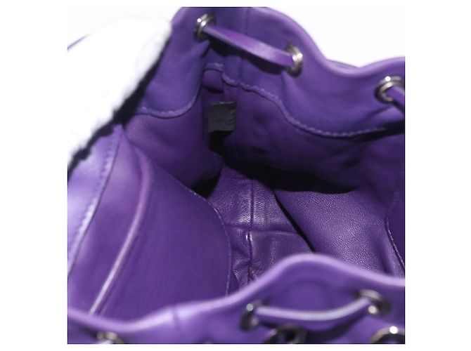 Borsa a Tracolla Miu Miu Pelle Viola Argento Auth 207614V Porpora - vista 22