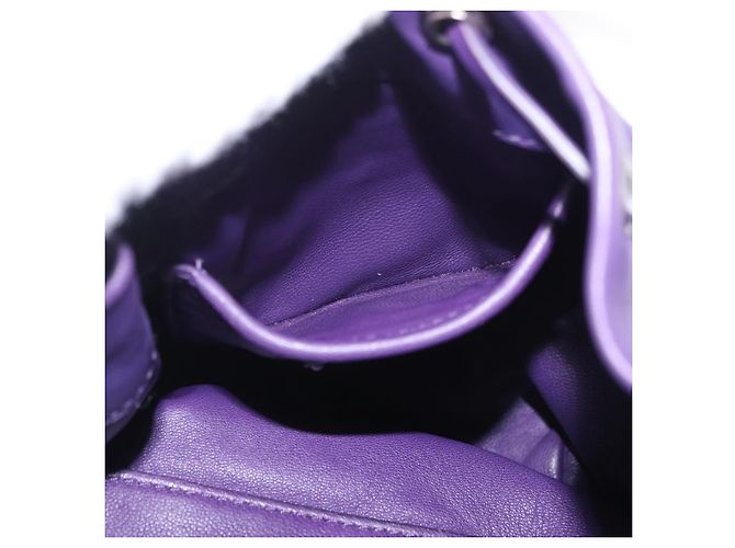 Borsa a Tracolla Miu Miu Pelle Viola Argento Auth 207614V Porpora - vista 23