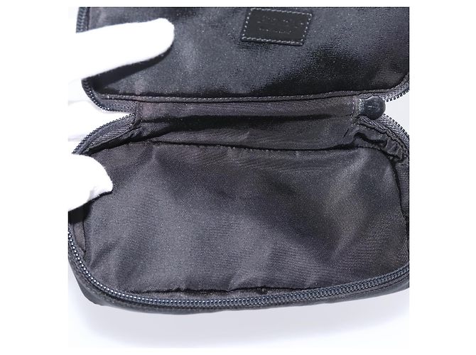 Bolso PRADA Nylon Black Silver Auth 205204A Negro Plata - vista 10
