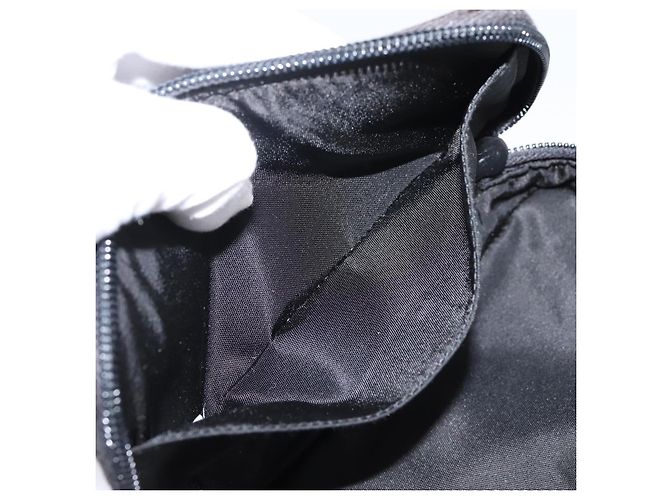 Bolso PRADA Nylon Black Silver Auth 205204A Negro Plata - vista 11
