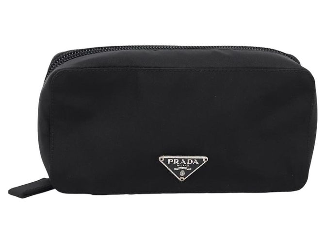 Bolso PRADA Nylon Black Silver Auth 205204A Negro Plata - vista 13
