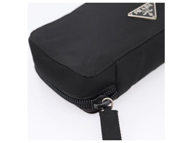 Bolso PRADA Nylon Black Silver Auth 205204A Negro Plata - vista 14
