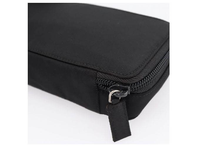 Bolso PRADA Nylon Black Silver Auth 205204A Negro Plata - vista 15