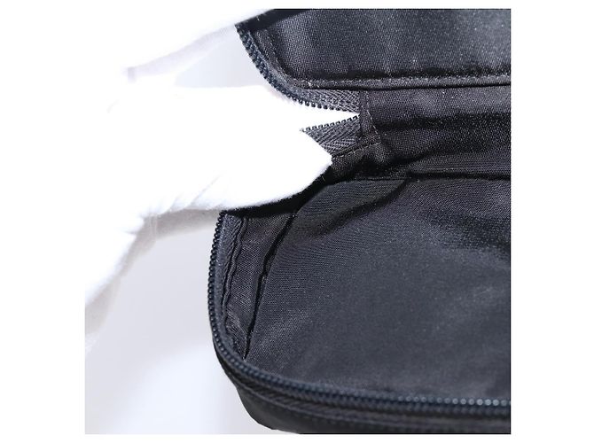 Bolso PRADA Nylon Black Silver Auth 205204A Negro Plata - vista 20