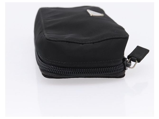 Bolso PRADA Nylon Black Silver Auth 205204A Negro Plata - vista 3