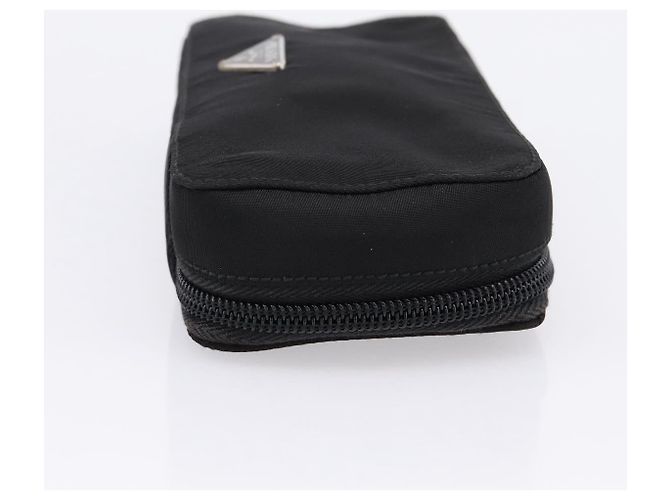 Bolso PRADA Nylon Black Silver Auth 205204A Negro Plata - vista 4
