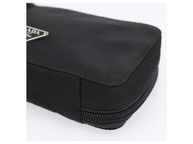 Bolso PRADA Nylon Black Silver Auth 205204A Negro Plata - vista 7