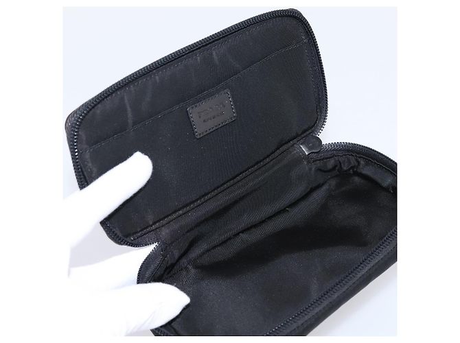 Bolso PRADA Nylon Black Silver Auth 205204A Negro Plata - vista 9