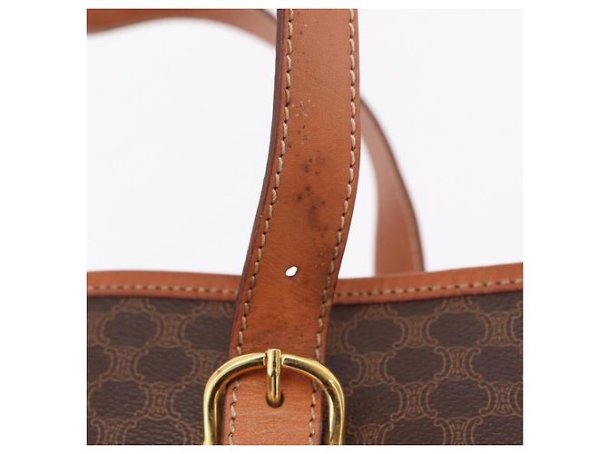 Céline Bolso Tote CELINE Macadam PVC Marrón Tono Dorado Auth ka6459 Castaño - vista 10
