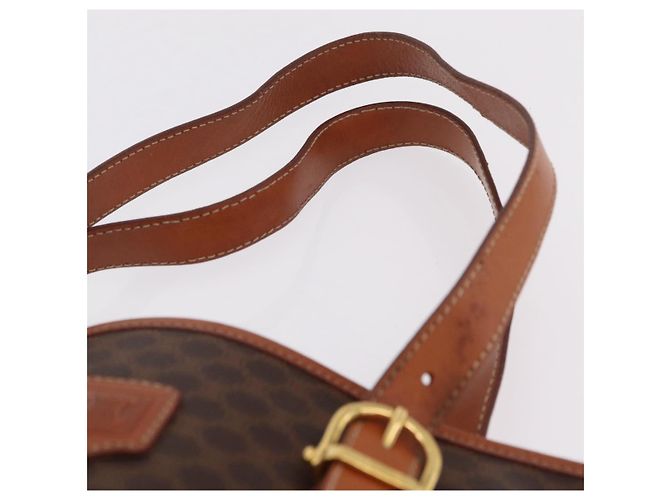 Céline Bolso Tote CELINE Macadam PVC Marrón Tono Dorado Auth ka6459 Castaño - vista 16