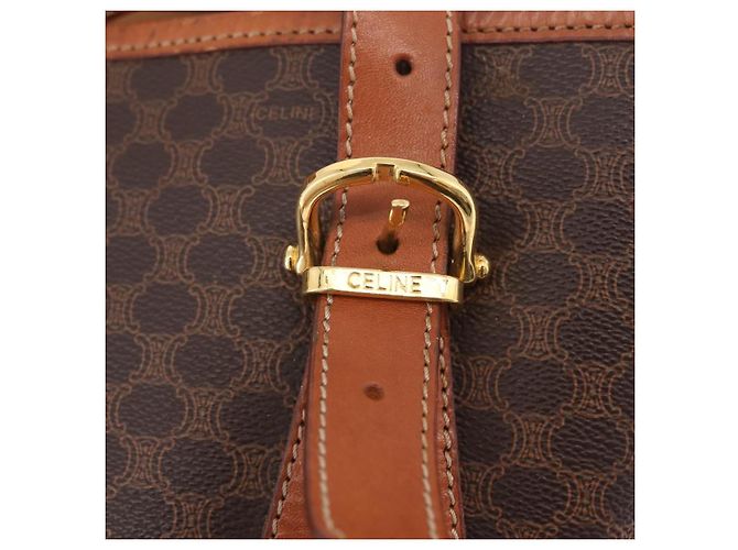 Céline Bolso Tote CELINE Macadam PVC Marrón Tono Dorado Auth ka6459 Castaño - vista 22