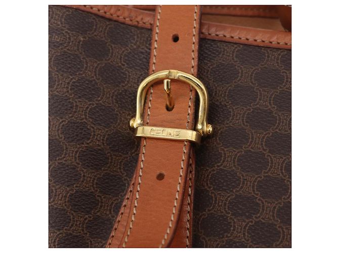 Céline Bolso Tote CELINE Macadam PVC Marrón Tono Dorado Auth ka6459 Castaño - vista 23
