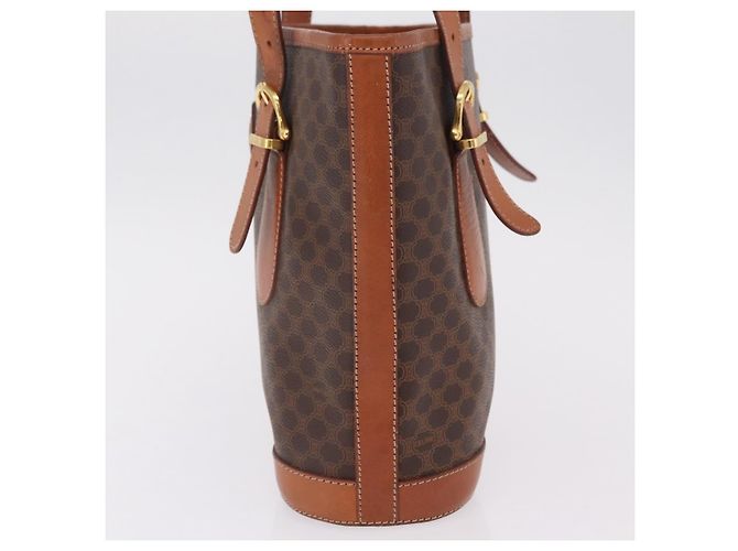 Céline Bolso Tote CELINE Macadam PVC Marrón Tono Dorado Auth ka6459 Castaño - vista 4
