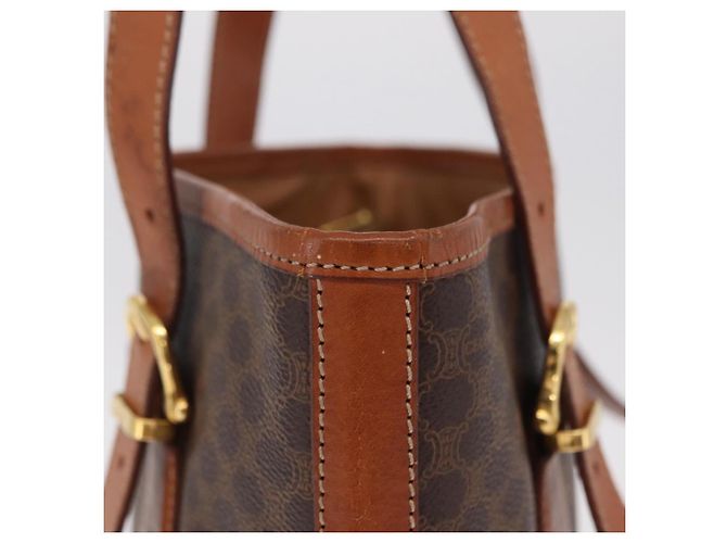 Céline Bolso Tote CELINE Macadam PVC Marrón Tono Dorado Auth ka6459 Castaño - vista 5