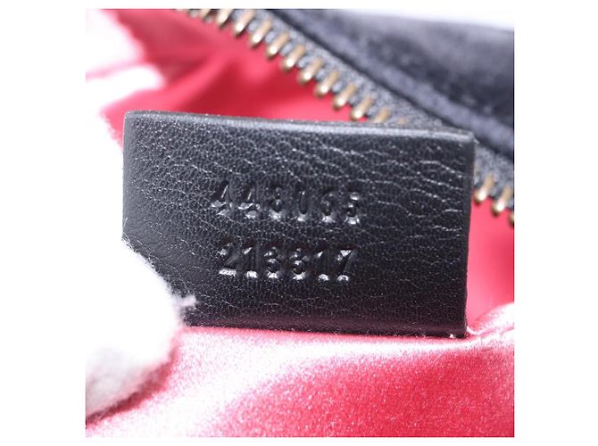 Borsa a Tracolla con Catena GUCCI GG Marmont Velluto Nero Tono Oro 448065 Auth LN060V - vista 11