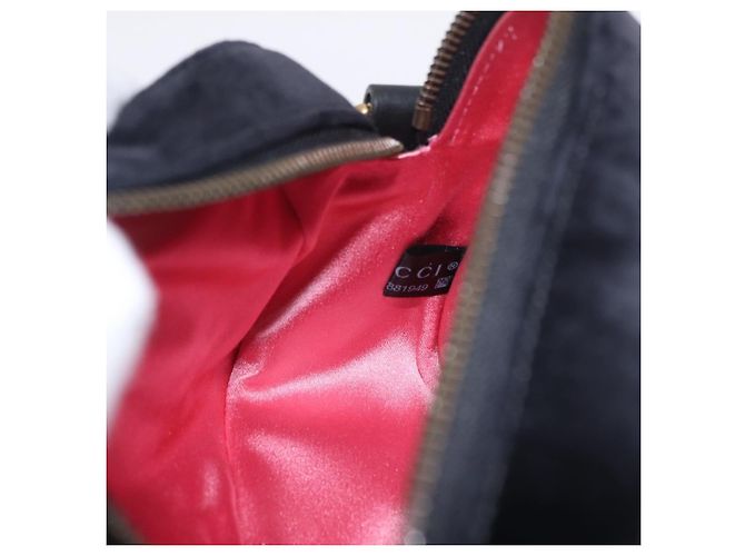 Borsa a Tracolla con Catena GUCCI GG Marmont Velluto Nero Tono Oro 448065 Auth LN060V - vista 25