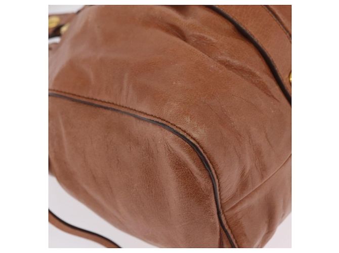 Miu Miu Handtasche Leder 2way Braun Gold Authentisch 167726M Golden - Ansicht 17