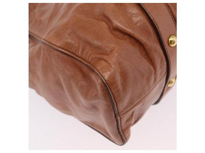 Miu Miu Handtasche Leder 2way Braun Gold Authentisch 167726M Golden - Ansicht 19