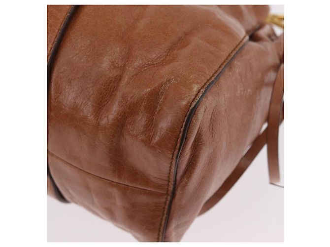 Miu Miu Handtasche Leder 2way Braun Gold Authentisch 167726M Golden - Ansicht 20