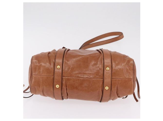 Miu Miu Handtasche Leder 2way Braun Gold Authentisch 167726M Golden - Ansicht 5