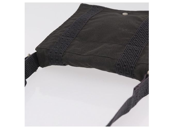 Hermès HERMES Her Line Bassus PM Shoulder Bag Canvas Gray Auth bs37227 Marrone - vista 6