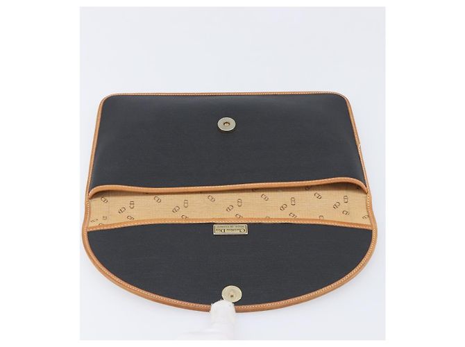Sac Pochette Christian Dior Canvas Black Gold Auth 207523 Noir Doré - vue 10