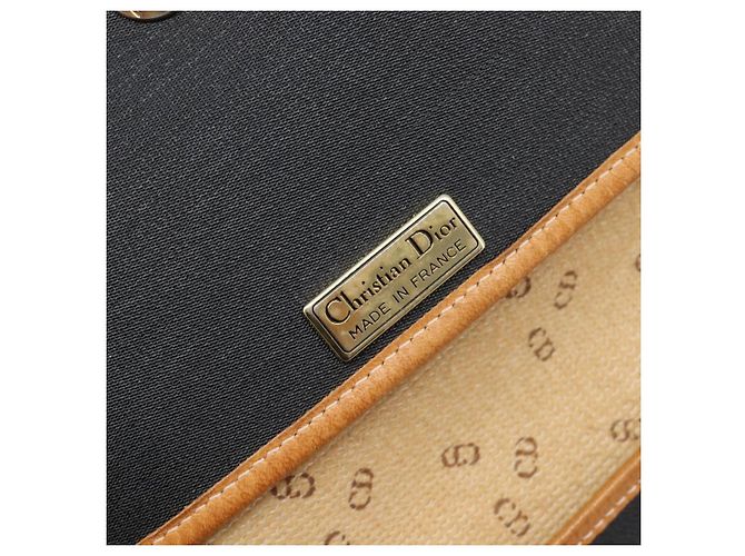 Sac Pochette Christian Dior Canvas Black Gold Auth 207523 Noir Doré - vue 11