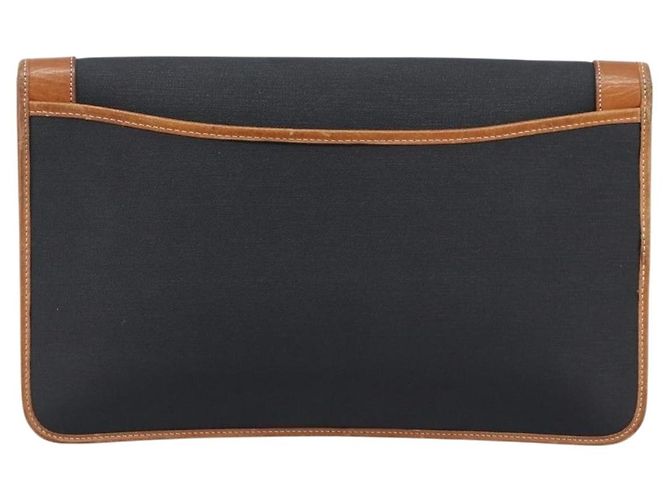 Sac Pochette Christian Dior Canvas Black Gold Auth 207523 Noir Doré - vue 2