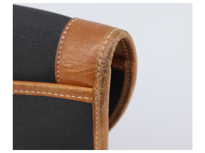 Sac Pochette Christian Dior Canvas Black Gold Auth 207523 Noir Doré - vue 8