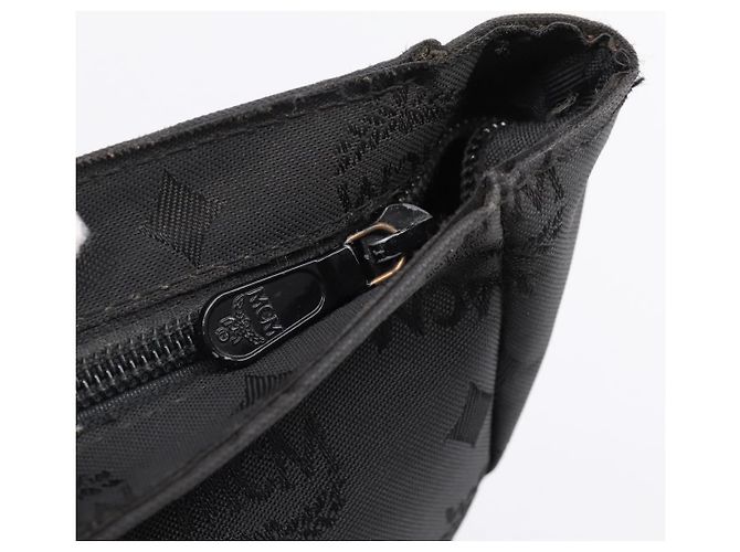 MCM Logogram Vicetos Tote Bag PVC Black Gold Auth 205249 Schwarz Golden - vista 10